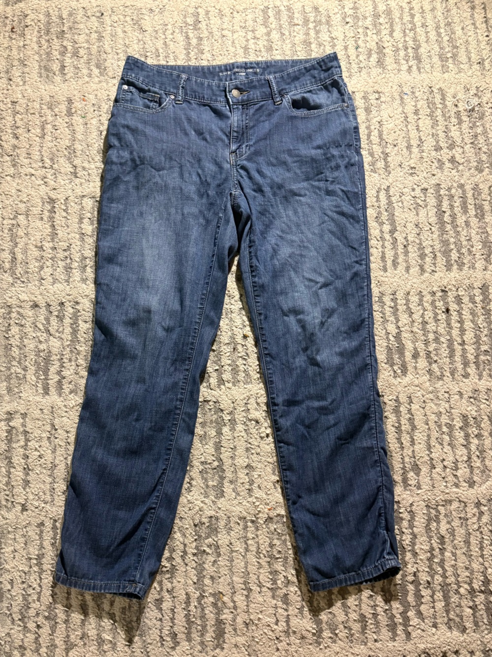 Chicos slim boyfriend ankle blue jeans straight size 4